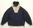 画像1: 90'S J.CREW 旧タグ コットン カラーブロック アノラックパーカー ホワイト/ネイビー (VINTAGE)