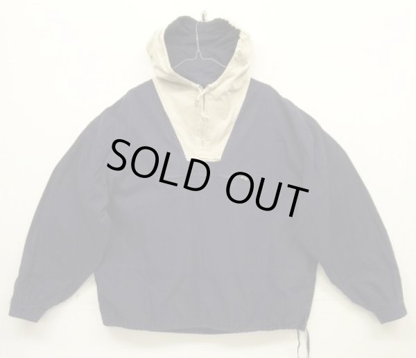 画像1: 90'S J.CREW 旧タグ コットン カラーブロック アノラックパーカー ホワイト/ネイビー (VINTAGE)