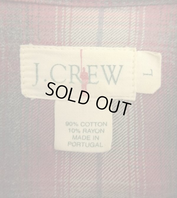 画像2: 90'S J.CREW 旧タグ レーヨン混 長袖シャツ オンブレチェック ポルトガル製 (VINTAGE)