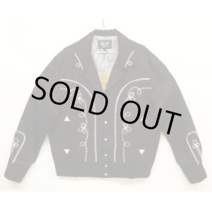 画像: H BAR C "BOLERO JACKET" ショート丈 ウエスタンジャケット ブラック/ホワイト刺繍 (NEW)