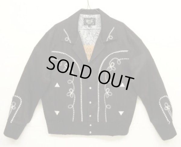 画像1: H BAR C "BOLERO JACKET" ショート丈 ウエスタンジャケット ブラック/ホワイト刺繍 (NEW)