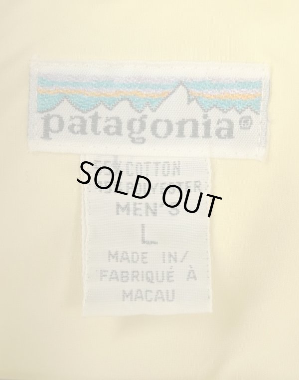 画像2: 80'S PATAGONIA 旧タグ ドットスナップボタン 長袖シャツ ライトイエロー マカオ製 (VINTAGE)