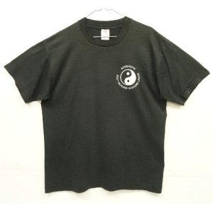 画像: 90'S YIN & YANG コットン/ポリ シングルステッチ 半袖 Tシャツ フェードブラック (VINTAGE)