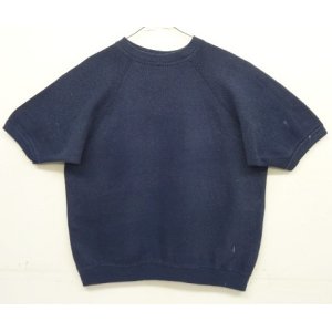 画像: 80'S UNKNOWN ラグランスリーブ 半袖 スウェットシャツ ネイビー (VINTAGE)