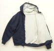 画像2: 90〜00'S UNKNOWN "ダブルフェイス" 裏地サーマル フルジップ スウェットパーカー ネイビー (VINTAGE)