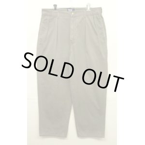 画像: 90'S RALPH LAUREN "ボックスロゴ" ツープリーツ チノパンツ カーキ USA製 (VINTAGE)