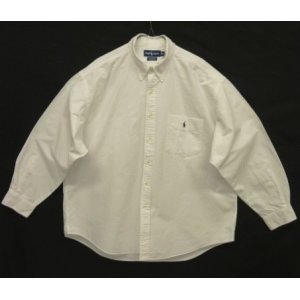 画像: 90'S RALPH LAUREN "BIG SHIRT" オックスフォード 長袖 BDシャツ ホワイト (VINTAGE)