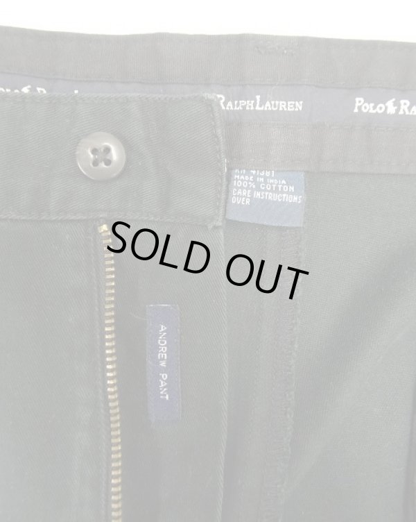 画像2: 90'S RALPH LAUREN "ANDREW PANT" ツープリーツ チノパンツ ブラック (VINTAGE)