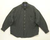 画像: 90'S RALPH LAUREN "BIG SHIRT" 同色ロゴ コットンビエラ 長袖 BDシャツ チェック柄 (VINTAGE)