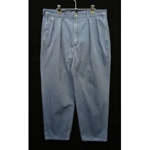 画像: 90'S RALPH LAUREN "ボックスロゴ" ツープリーツ チノパンツ ブルー USA製 (VINTAGE)