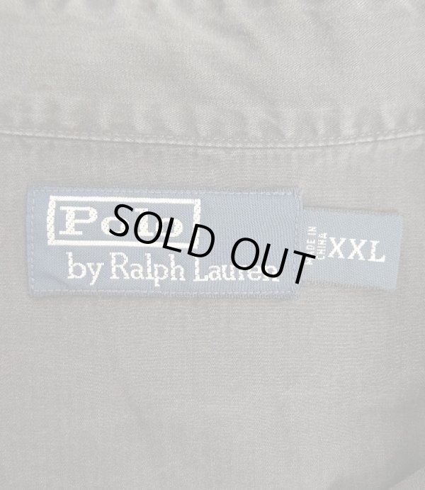 画像2: 90'S RALPH LAUREN チンスト付き バックステンシル ワークシャツ ブラック (VINTAGE)