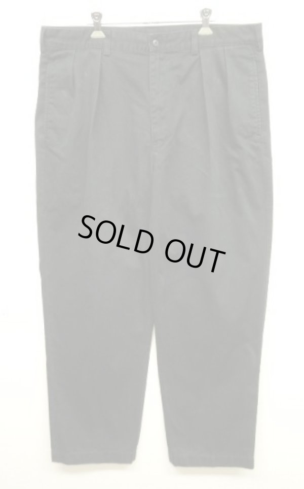 画像1: 90'S RALPH LAUREN "ANDREW PANT" ツープリーツ チノパンツ ブラック (VINTAGE)