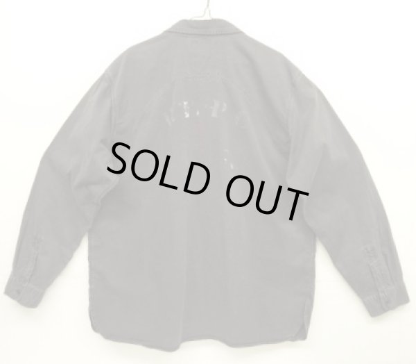 画像5: 90'S RALPH LAUREN チンスト付き バックステンシル ワークシャツ ブラック (VINTAGE)