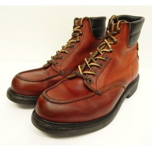 画像: 90'S RED WING 8804 "刺繍羽タグ" スーパーソール レザー モックトゥブーツ オロラセット USA製 (VINTAGE)
