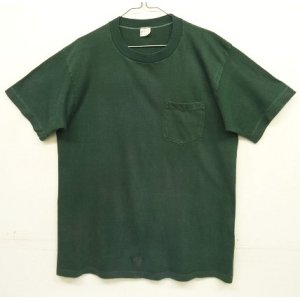 画像: 70'S TOWNCRAFT シングルステッチ 耳付きポケット 半袖 Tシャツ ダークグリーン (VINTAGE)