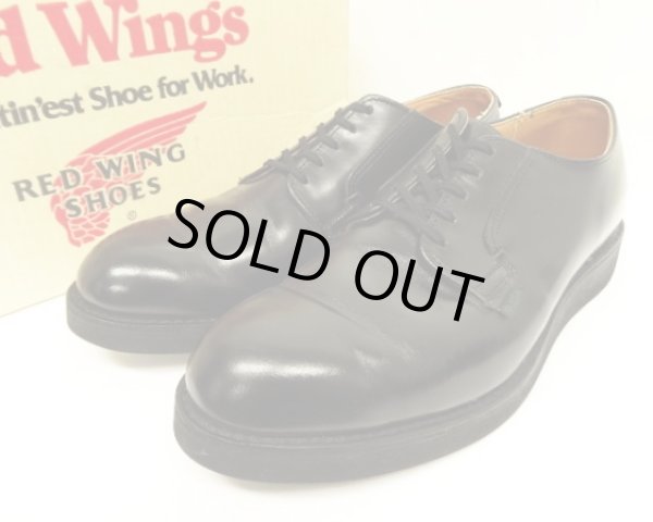画像1: 80'S RED WING 101 "プリント羽タグ" レザー ポストマンシューズ ブラック 箱付き USA製 (VINTAGE)