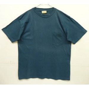 画像: 80'S BANANA REPUBLIC シングルステッチ 耳付きポケット 半袖 Tシャツ ブルー USA製 (VINTAGE)