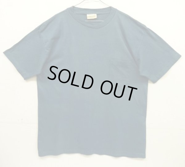 画像1: 80'S BANANA REPUBLIC シングルステッチ 耳付きポケット 半袖 Tシャツ ブルー USA製 (VINTAGE)