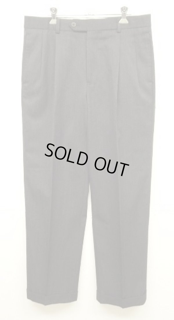 画像1: BROOKS BROTHERS ツープリーツ ウールパンツ チャコール (USED)