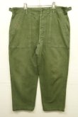 画像1: 60'S アメリカ軍 US ARMY "OG107" 初期モデル コットンサテン 平ボタン ベイカーパンツ L (VINTAGE)