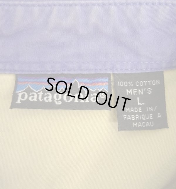 画像2: 90'S PATAGONIA 旧タグ 三角フラップ 長袖 ワークシャツ ブルー マカオ製 (VINTAGE)