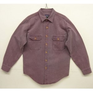 画像: 90'S PATAGONIA キャンバス 長袖 ワークシャツ グレープ マカオ製 (VINTAGE)
