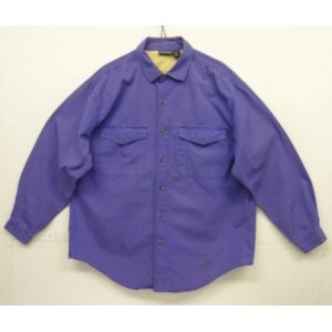 画像: 90'S PATAGONIA 旧タグ 三角フラップ 長袖 ワークシャツ ブルー マカオ製 (VINTAGE)