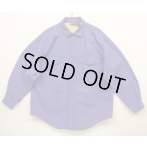 画像: 90'S PATAGONIA 旧タグ 三角フラップ 長袖 ワークシャツ ブルー マカオ製 (VINTAGE)