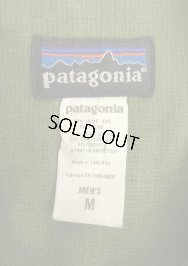 画像2: 04'S PATAGONIA "RHYTHM" 刺繍入り ヘンプ 長袖 フルジップシャツ オリーブ (VINTAGE)
