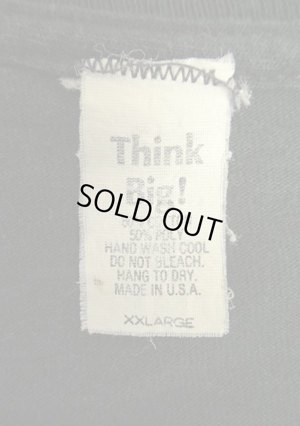 画像2: 80'S THINK BIG! シングルステッチ 半袖 Tシャツ ブラック USA製 (VINTAGE)
