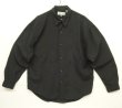 画像1: BUGGLE BOY レーヨン/ナイロン 同色刺繍入り 長袖 シャツ ブラック (VINTAGE)