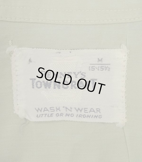 画像2: 60'S TOWNCRAFT 長袖 オープンカラーシャツ ライトグリーン (VINTAGE)