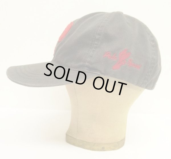 画像3: 90'S RALPH LAUREN "POLO SPORT" WING FOOT ベースボールキャップ ブラック (VINTAGE)