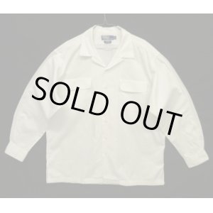 画像: 90'S RALPH LAUREN "STEWARD" ポプリン フラップ付きポケット 長袖 オープンカラーシャツ ホワイト (VINTAGE)