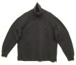 画像1: 90'S RALPH LAUREN 鹿の子 タートルネック 長袖 Tシャツ ブラック USA製 (VINTAGE)