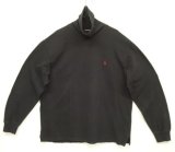 画像: 90'S RALPH LAUREN 鹿の子 タートルネック 長袖 Tシャツ ブラック USA製 (VINTAGE)