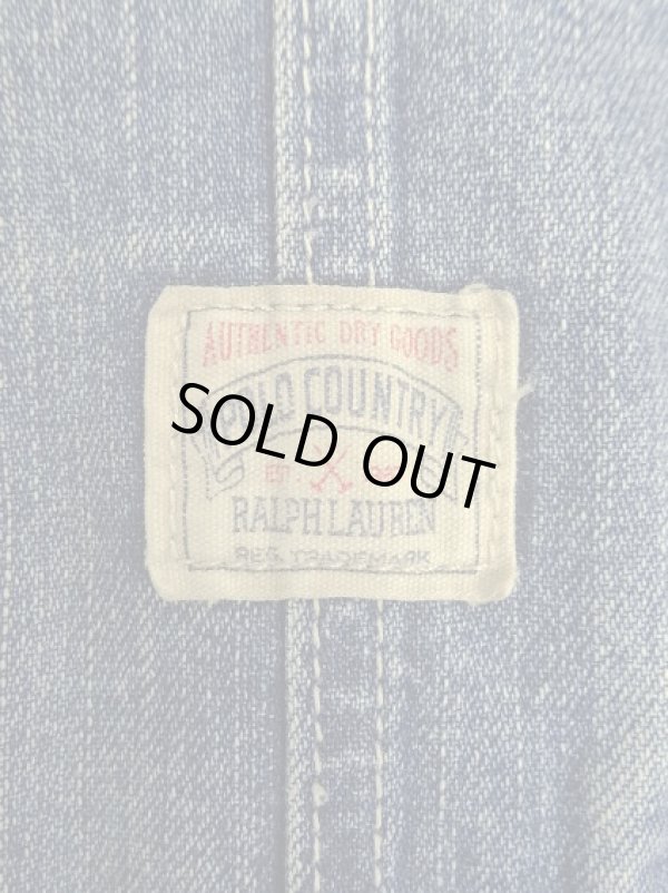 画像3: RALPH LAUREN "POLO COUNTRY" 月桂樹ボタン デニム カバーオール インディゴ (USED)