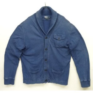 画像: 90'S RALPH LAUREN コットン ショールカラー カーディガン インディゴ (VINTAGE) 