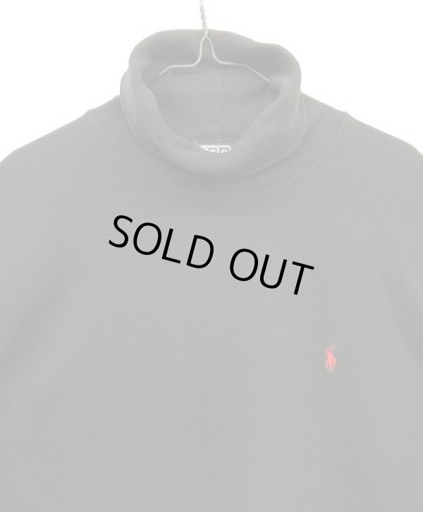 画像3: 90'S RALPH LAUREN 鹿の子 タートルネック 長袖 Tシャツ ブラック USA製 (VINTAGE)