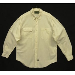 画像: 90'S RALPH LAUREN "POLO COUNTRY" 猫目ボタン 長袖 ワークシャツ 生成り (VINTAGE)