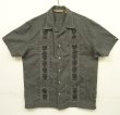画像1: GUAYABERA SHIRT オープンカラー 半袖 キューバシャツ 後染めブラック (VINTAGE)