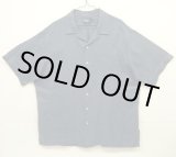 画像: 90'S RALPH LAUREN "CALDWELL" シルク/リネン 裾ロゴ 半袖 オープンカラーシャツ ブルー (VINTAGE)