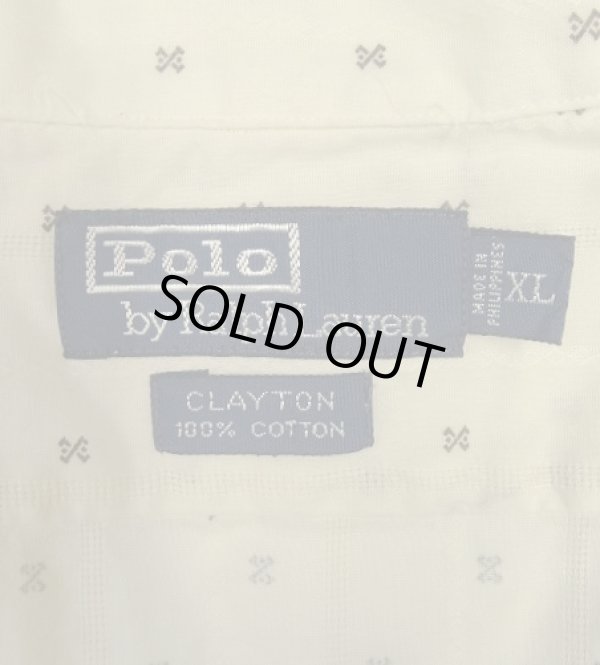 画像2: 90'S RALPH LAUREN "CLAYTON" コットン 半袖 オープンカラーシャツ オフホワイトベース/小紋柄 (VINTAGE)