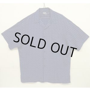 画像: 90'S RALPH LAUREN "CLAYTON" レーヨン 半袖 オープンカラーシャツ ネイビー/ホワイト小紋柄 (VINTAGE)