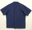 画像3: 90'S RALPH LAUREN リネン/コットン ロゴ無し 半袖 オープンカラーシャツ ネイビー (VINTAGE)