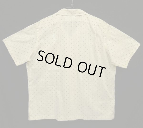 画像4: 90'S RALPH LAUREN "CLAYTON" コットン 半袖 オープンカラーシャツ オフホワイトベース/小紋柄 (VINTAGE)