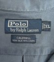 画像2: 90'S RALPH LAUREN "CALDWELL" シルク/リネン 裾ロゴ 半袖 オープンカラーシャツ ブルー (VINTAGE)