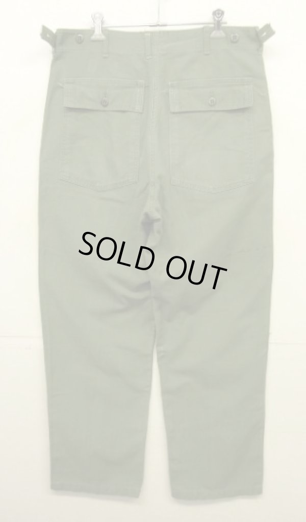 画像6: 60'S アメリカ軍 US ARMY "OG107" 初期モデル コットンサテン 平ボタン ベイカーパンツ W34L33 (VINTAGE)