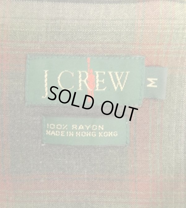 画像2: 90'S J.CREW 旧タグ レーヨン 長袖 オープンカラーシャツ オンブレチェック (VINTAGE)