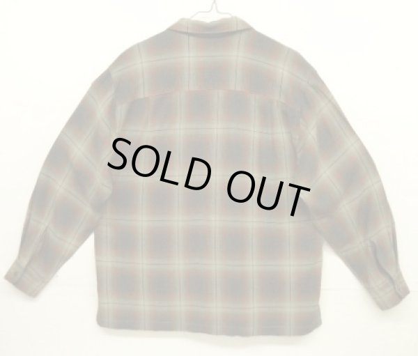 画像3: 90'S J.CREW 旧タグ レーヨン 長袖 オープンカラーシャツ オンブレチェック (VINTAGE)